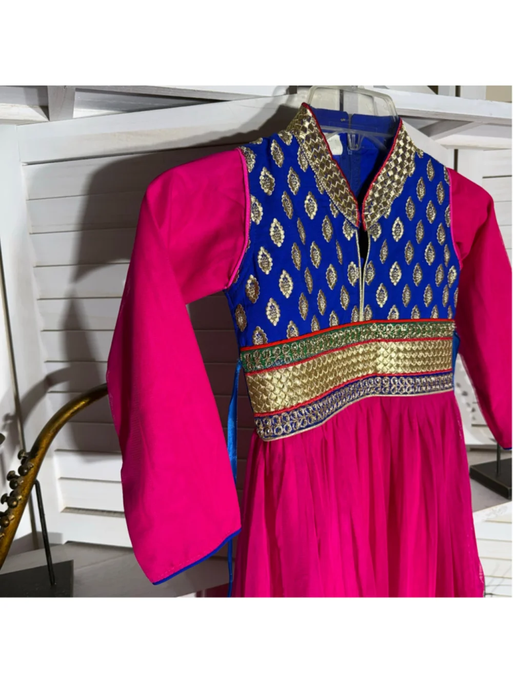 Vintage Ararkali Dress blue and magenta child's costume Disney princess Jasmin M